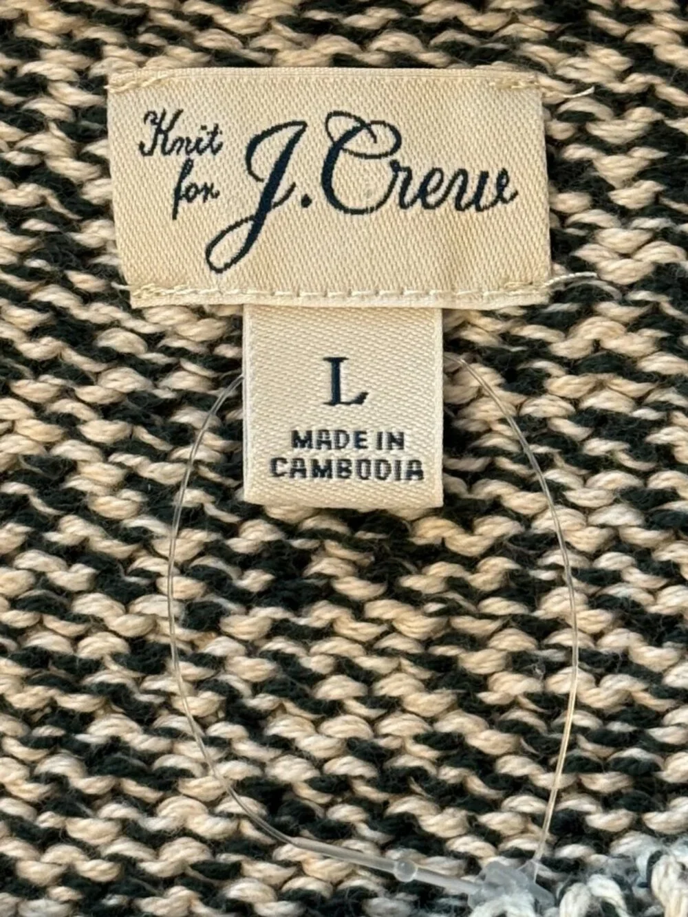 NWOT J. Crew Marled Cotton Crewneck Sweater Blue White Size Large